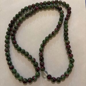Handmade 100 bead stone necklace, Tasmanite, Virgo stone